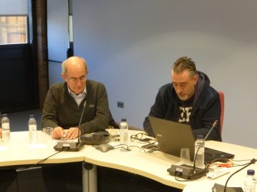 Carlos Gómez, director de la UNED de Barbastro y Juan Cigarrán, vicerrector de Tecnología